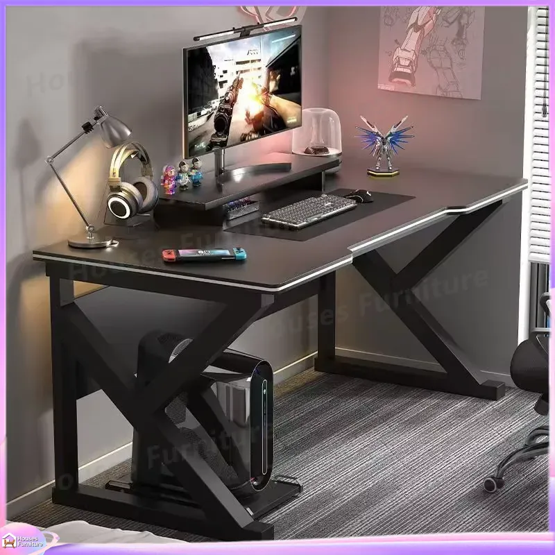 L Shaped Desk Setup - Игровой компьютерный стол Cafe Metal, черный,