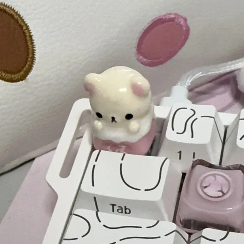Desk Setup Girl - Кавайные кейкапы Rilakkuma: Механические клавиши с