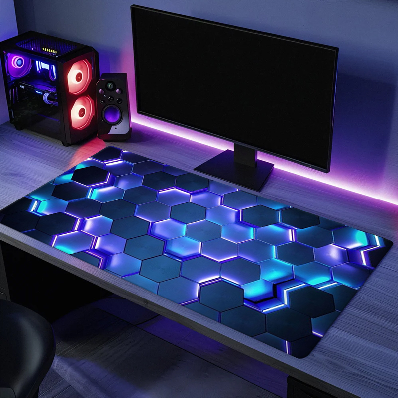 Desk Setup Red - Большой игровой коврик для мыши с