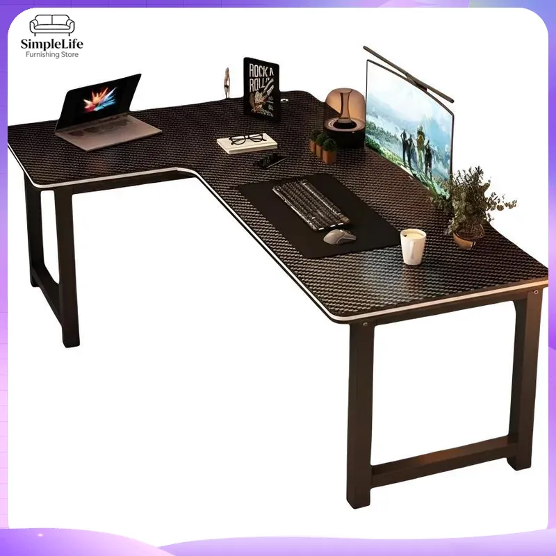 L Shaped Desk Setup - Угловой игровой компьютерный стол с полкой