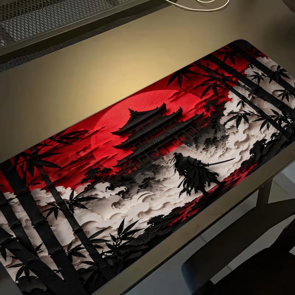 Desk Setup Red - Коврики для мыши Samurai Red Moon,