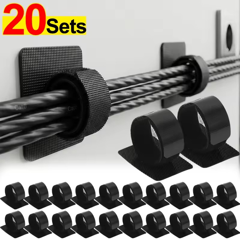 Desk Setup Cable Management - Клейкие кабельные стяжки для проводов под