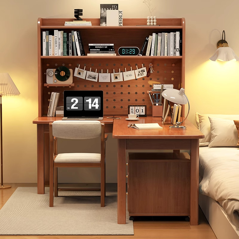 L Shaped Desk Setup - Современный угловой стол из массива дерева