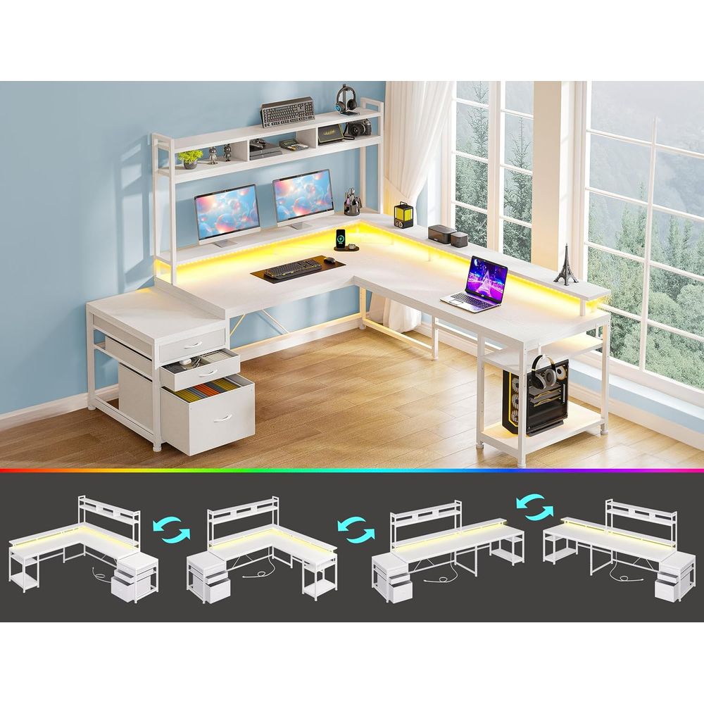 104-дюймовый L-образный стол д – обзор и цена L Shaped Desk Setup