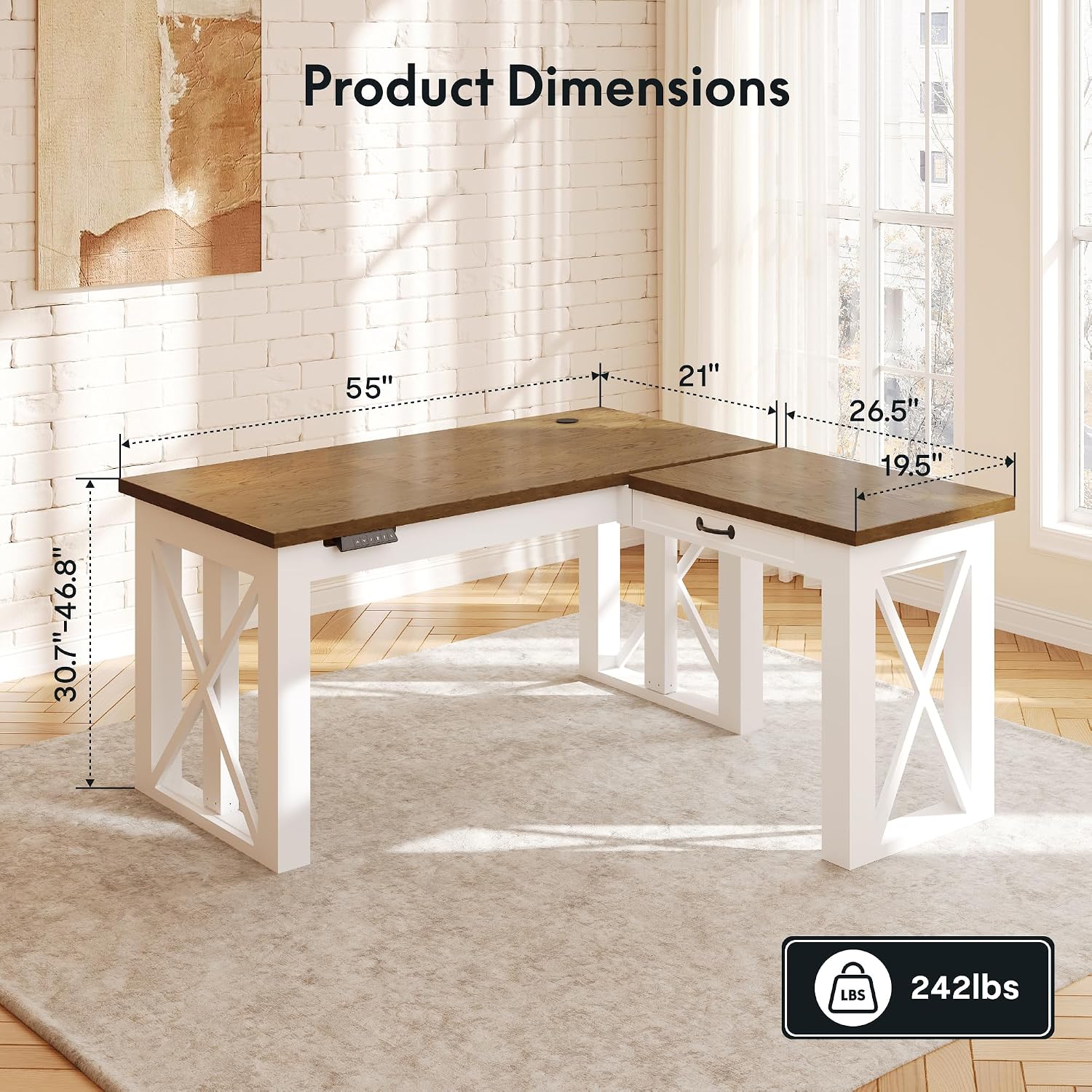 Г-образный стоячий стол с ящик – обзор и цена L Shaped Desk Setup