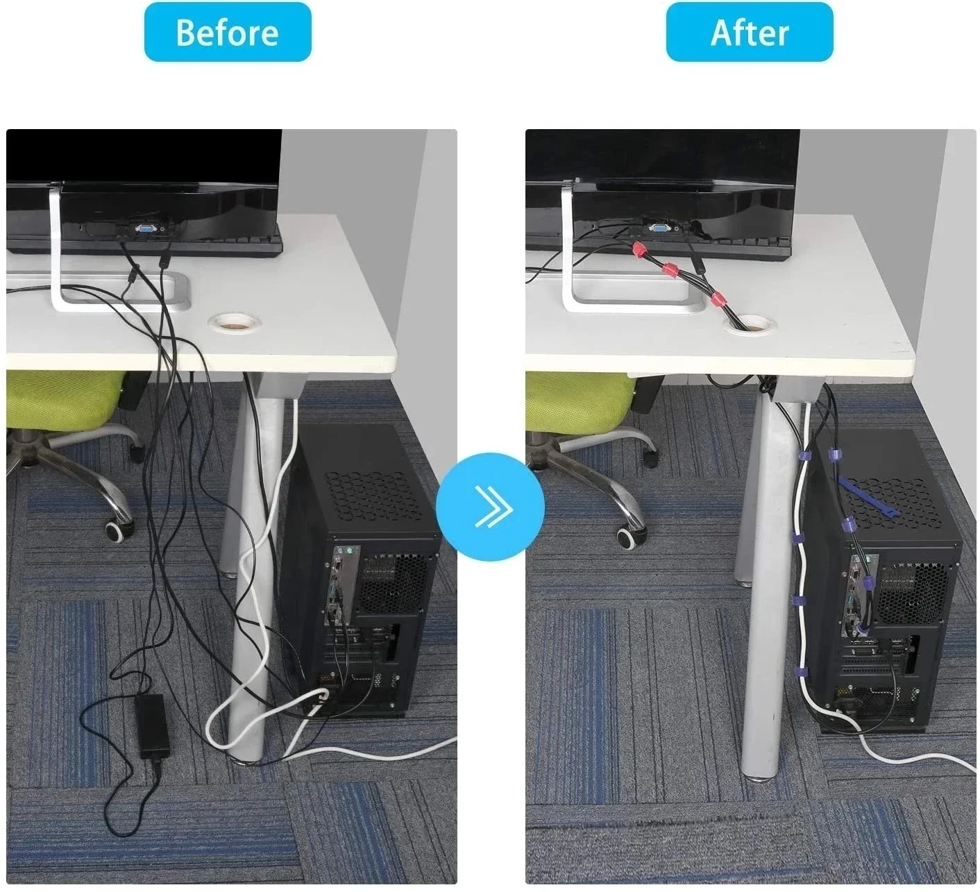 10/30/50 шт. Органайзеры для U – обзор и цена Desk Setup Cable Management