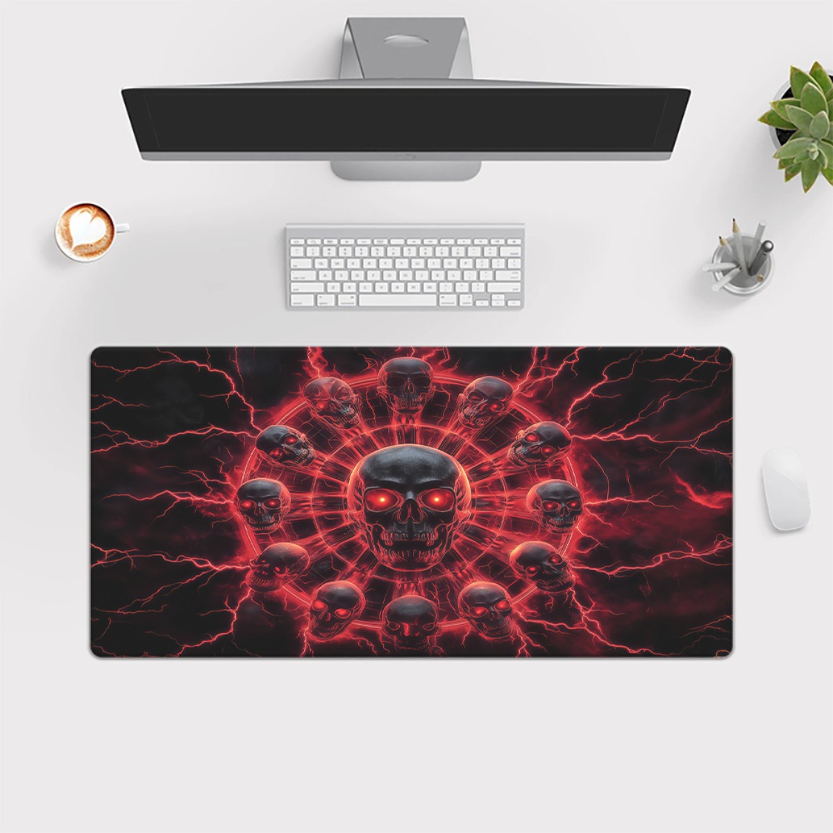 Геймерский коврик для стола с  – обзор и цена Desk Setup Red