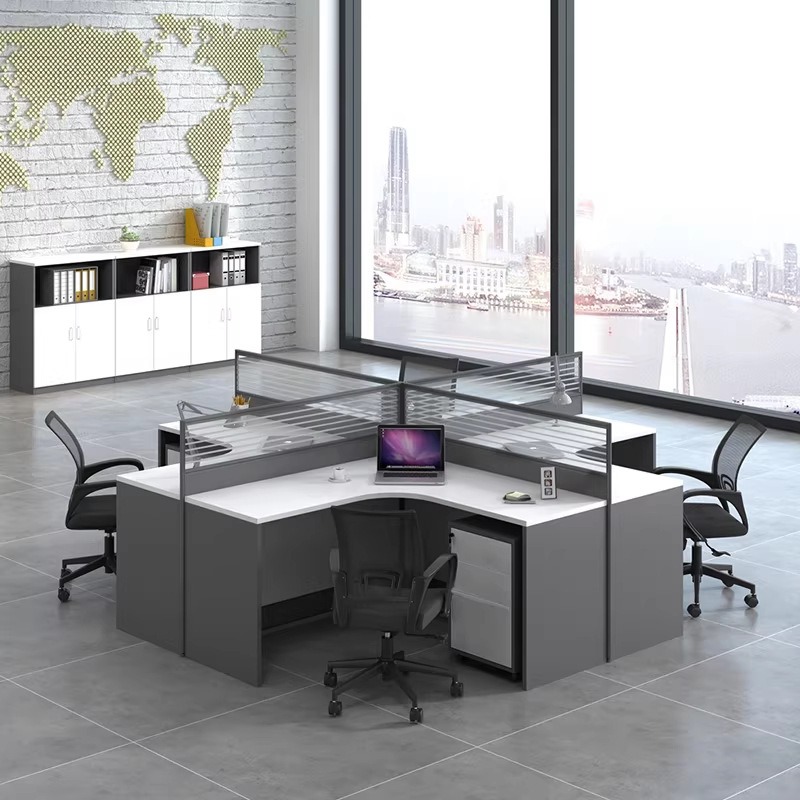 Белый офисный стол для 2, 4 ил – обзор и цена L Shaped Desk Setup