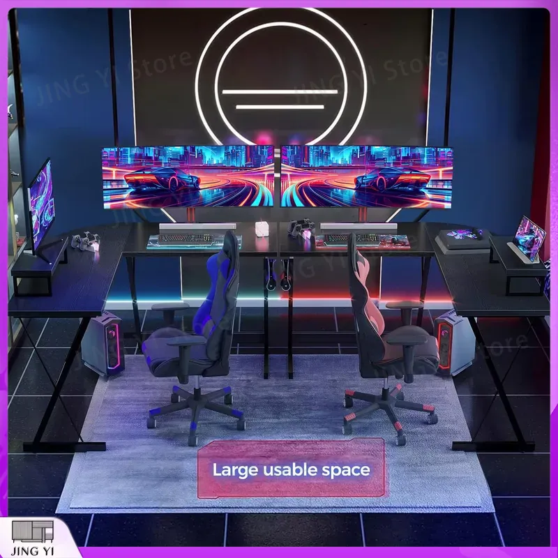 Игровой стол L-образной формы  – обзор и цена L Shaped Desk Setup