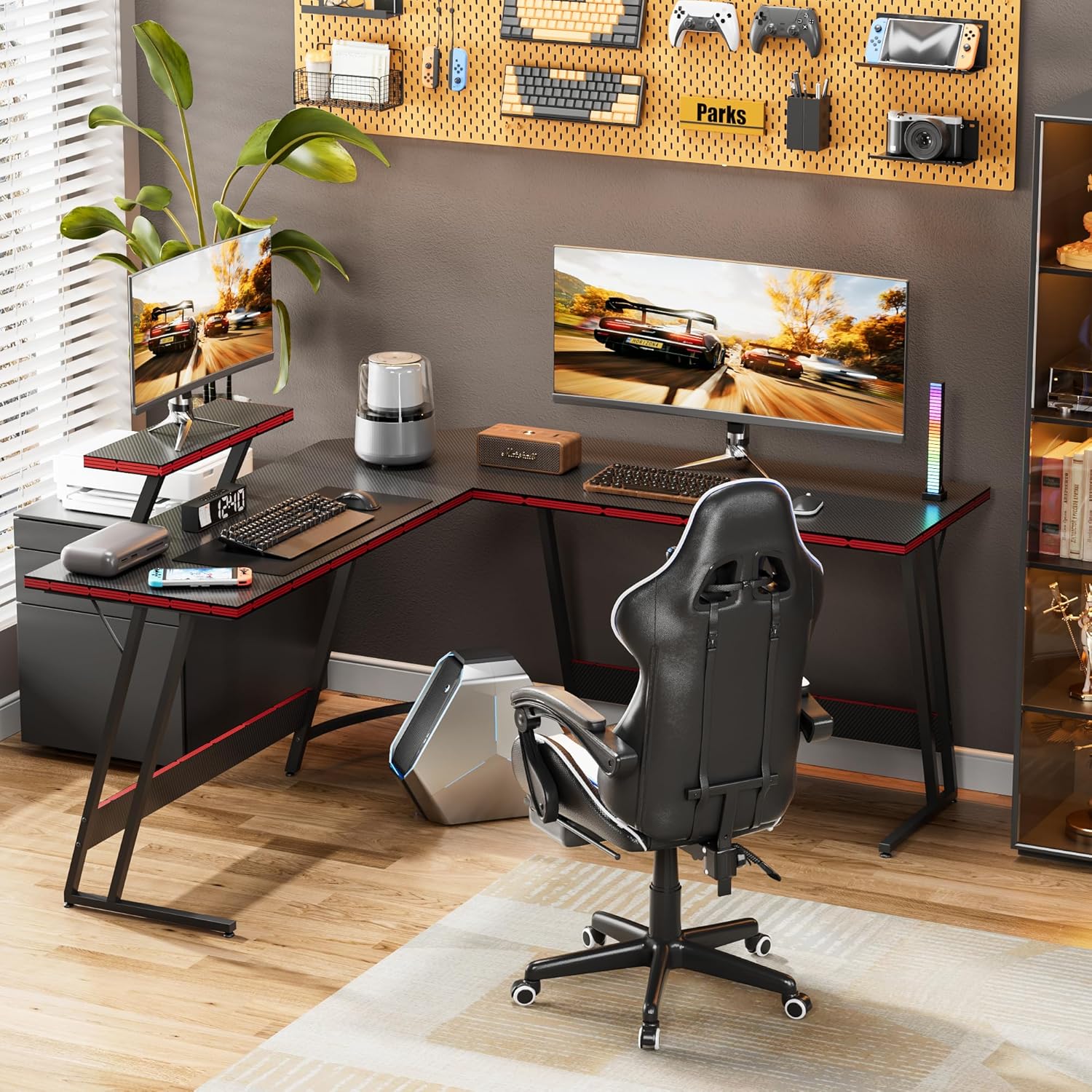 L-образный регулируемый игрово – обзор и цена L Shaped Desk Setup