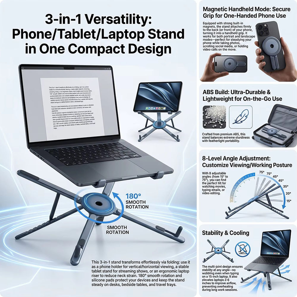 Портативный магнитный держател – обзор и цена Desk Setup Stand