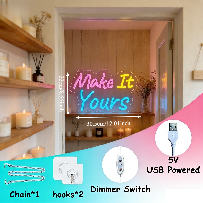 Неоновая вывеска «Make It Your – обзор и цена Your Desk Setup